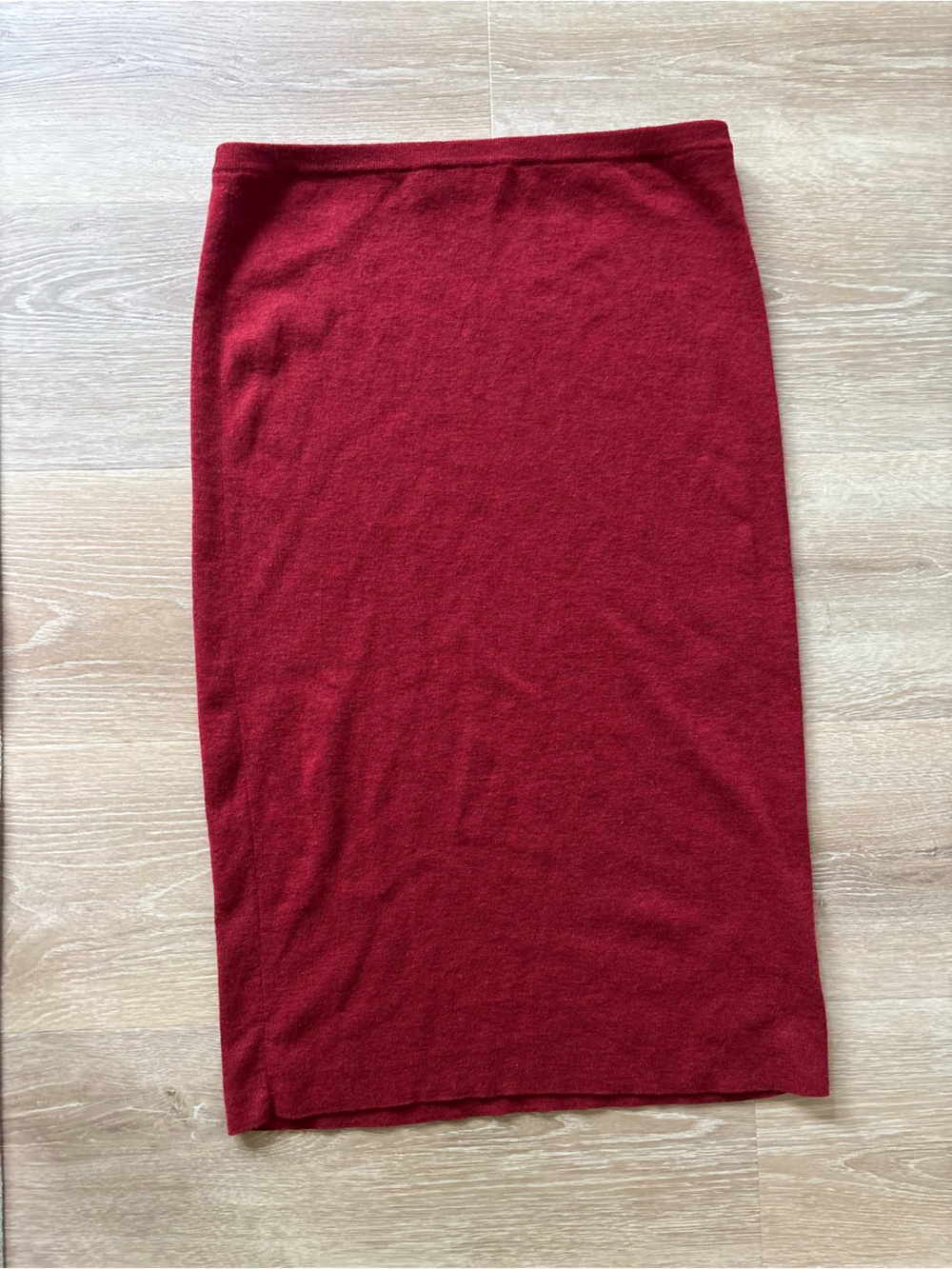 Eileen Fisher Women's Red Wool Knee Length Skirt Size PL Petite Large